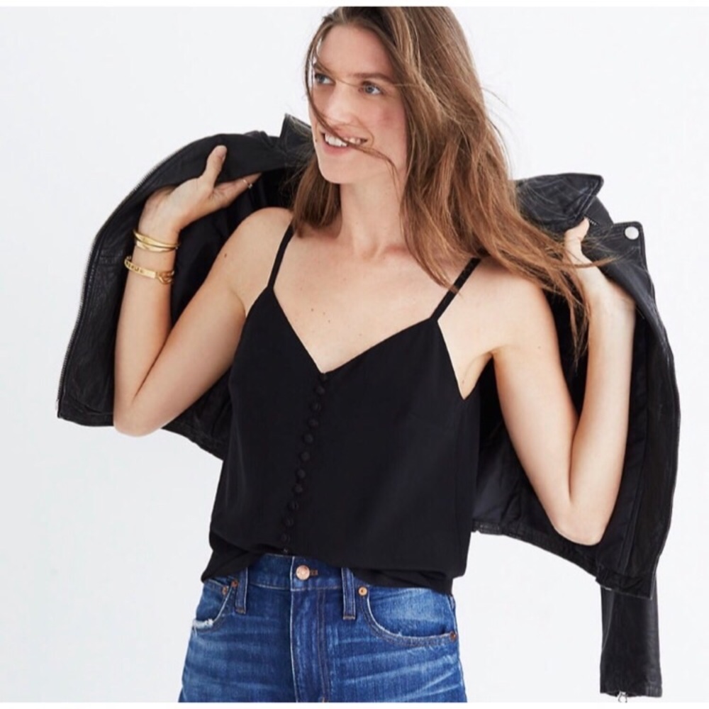 Madewell Black Silk Tank Top